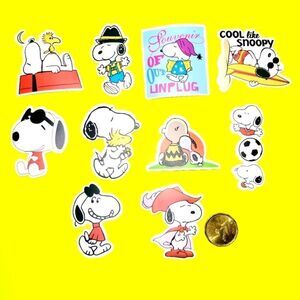 3/$20 Brand New 10x Snoopy Waterproof Stickers #0